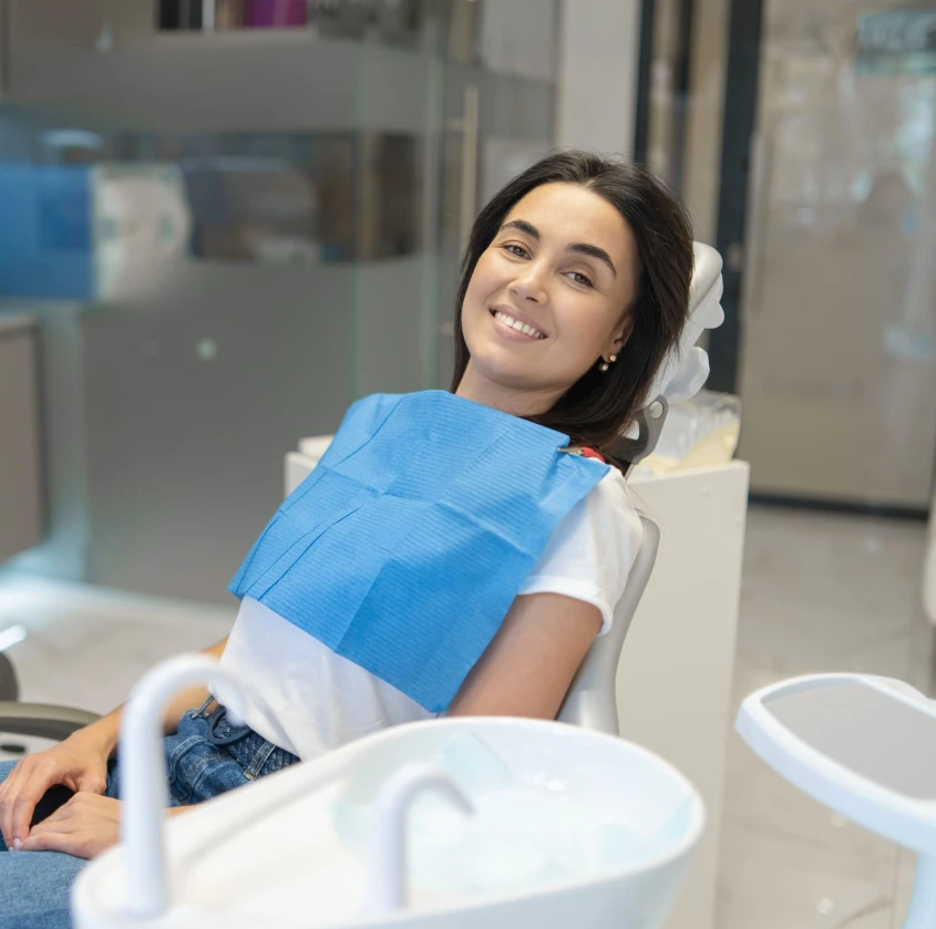 A smiling patient